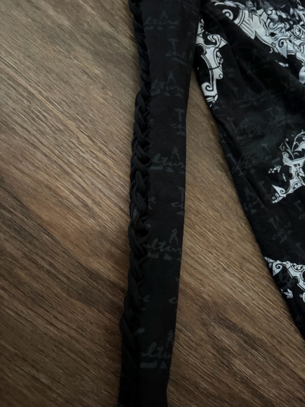 Black Graphic Winged Crown Long Sleeve Mini Dress - Picture 3 of 5
